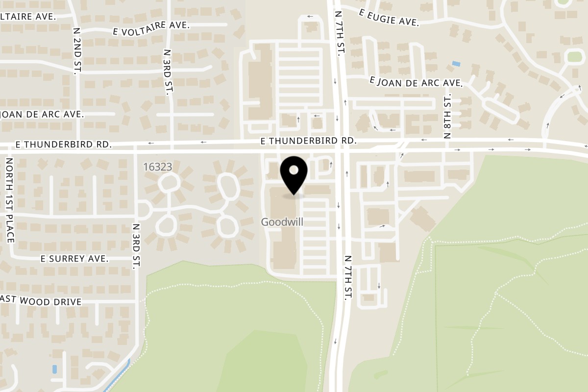 Map showing the location of Royal Pho & Boba on 13236 N 7th St #101 in Phoenix